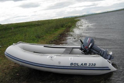 Лодка надувная транц. "Солар Максима-330" светло-серый